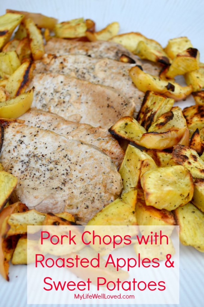 Pork Chops with Roasted Apples & Sweet Potatoes