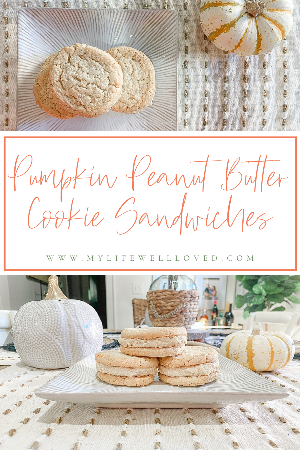 Pumpkin Peanut Butter Cookie Sandwiches by Alabama Food + Family blogger, Heather Brown // My Life Well Loved