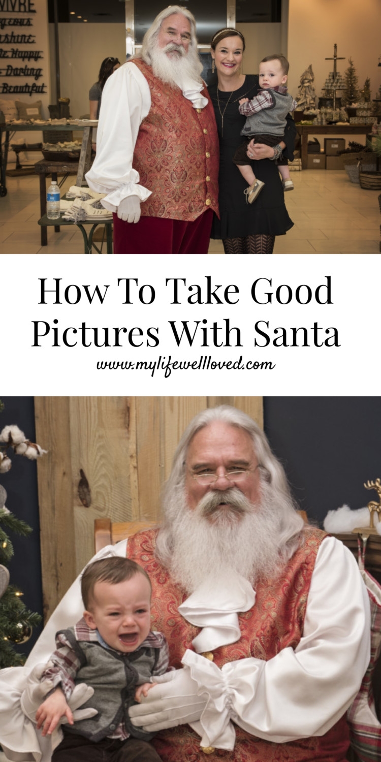 How to Take Good Pictures with Santa from Alabama blogger, Heather Brown of MyLifeWellLoved.com // Santa pictures // what baby boy should wear to meet Santa // Santa Pics