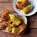 Grilled Chicken & Corn on the Cobb with Chive Butter
