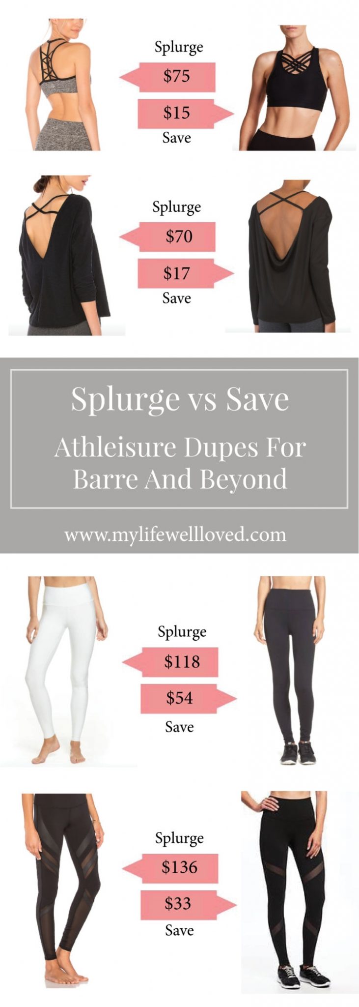 athelisure dupes for barre and beyond by alabama blogger heather brown // splurge // save // workout // clothes // Affordable Pure Barre Clothing That Won't Break The Bank by popular Alabama fitness blogger My Life Well Loved 