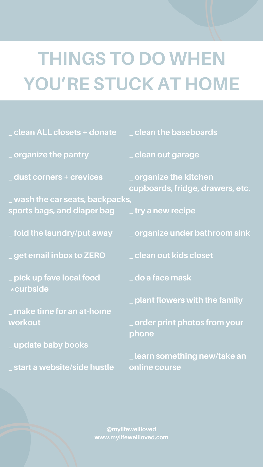 15 useful things to do when you're stuck at home
