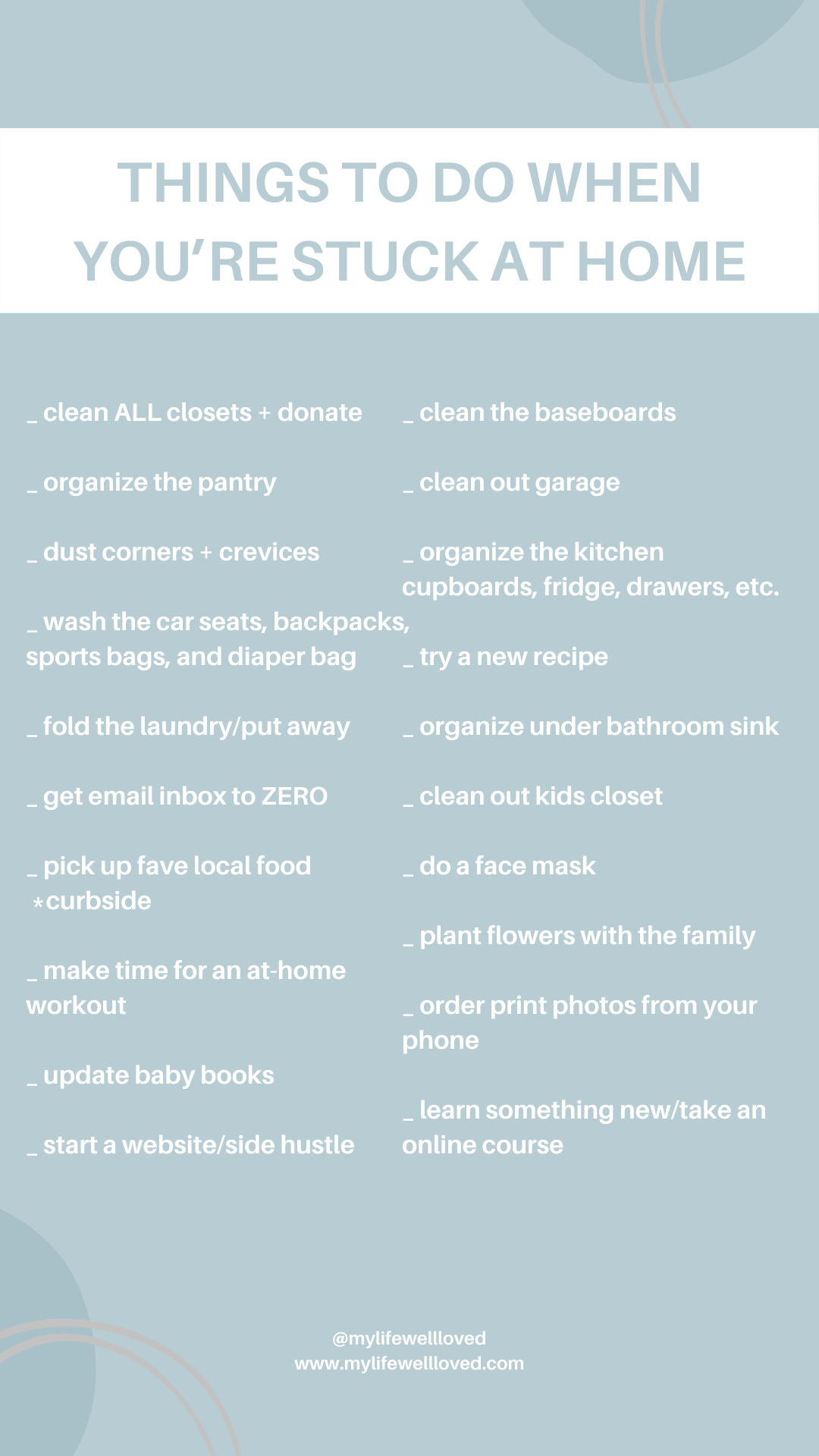 Top 25 Things To Do When You Re Stuck At Home Healthy By Heather Brown