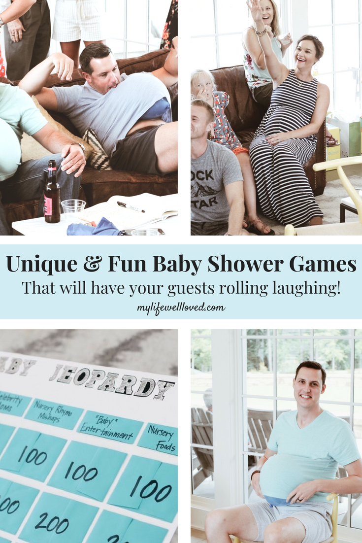 Unique & Fun Baby Shower Games by Alabama Blogger, Heather at MyLifeWellLoved.com // #babyshower #showergames 