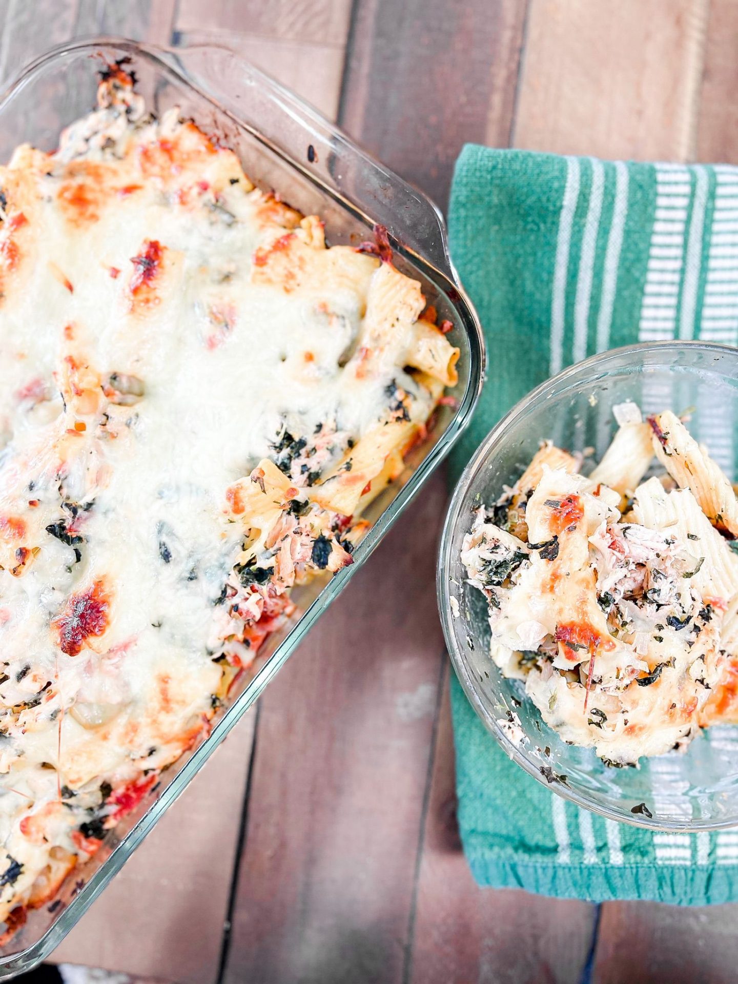 Delicious Spinach & Chicken Pasta Bake | My Life Well Loved