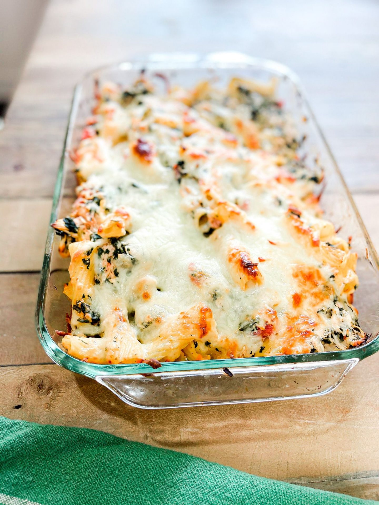 Delicious Spinach & Chicken Pasta Bake | Healthy By Heather Brown