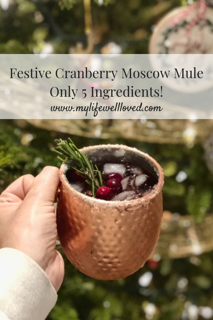 Cranberry Moscow Mule Drink recipe from alabama blogger Heather Brown of MyLifeWellLoved.com // Drink Recipe Cranberry Mule