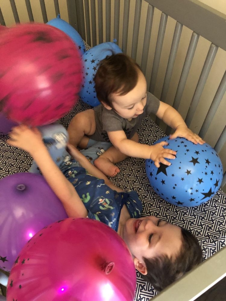 letter to my 4 Year Old // mylifewellloved.com Leyton and Finn balloons