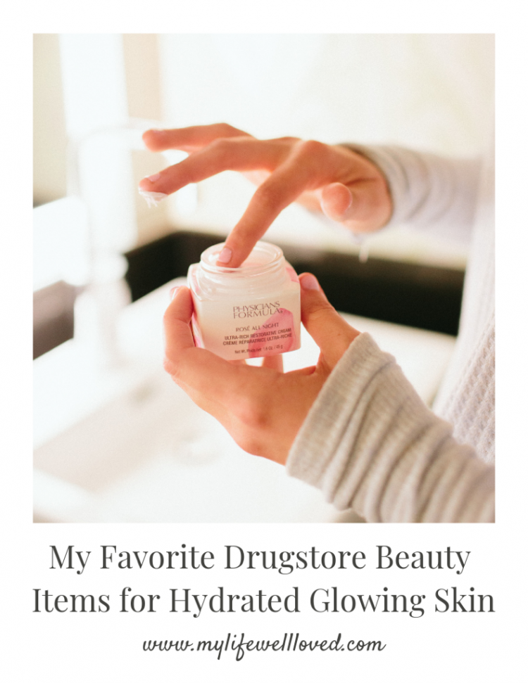 Sharing my favorite drugstore beauty and skincare products including Physician Formula's Rosé All Night Cream by Heather Brown at My Life Well Loved // #nightcream #drugstorebeauty #affordableskincare