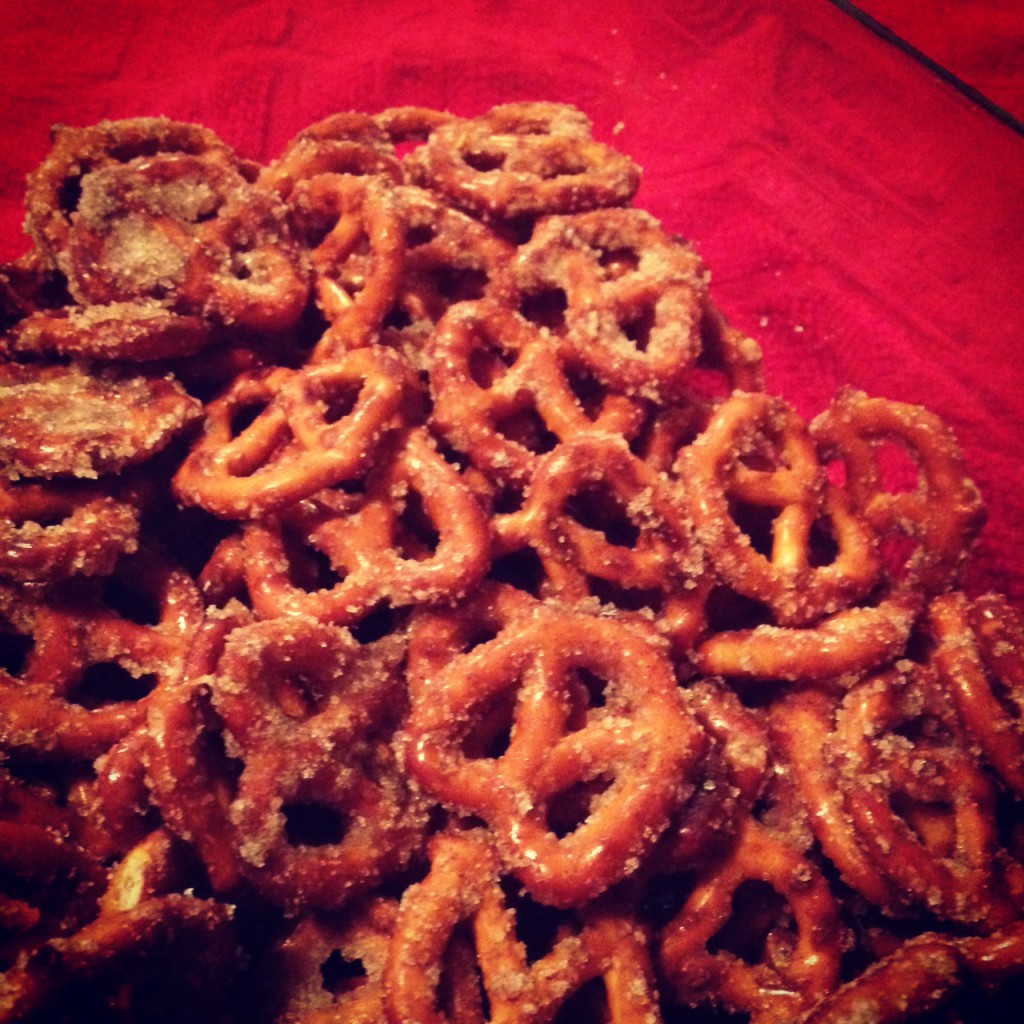 Homemade cinnamon sugar pretzels