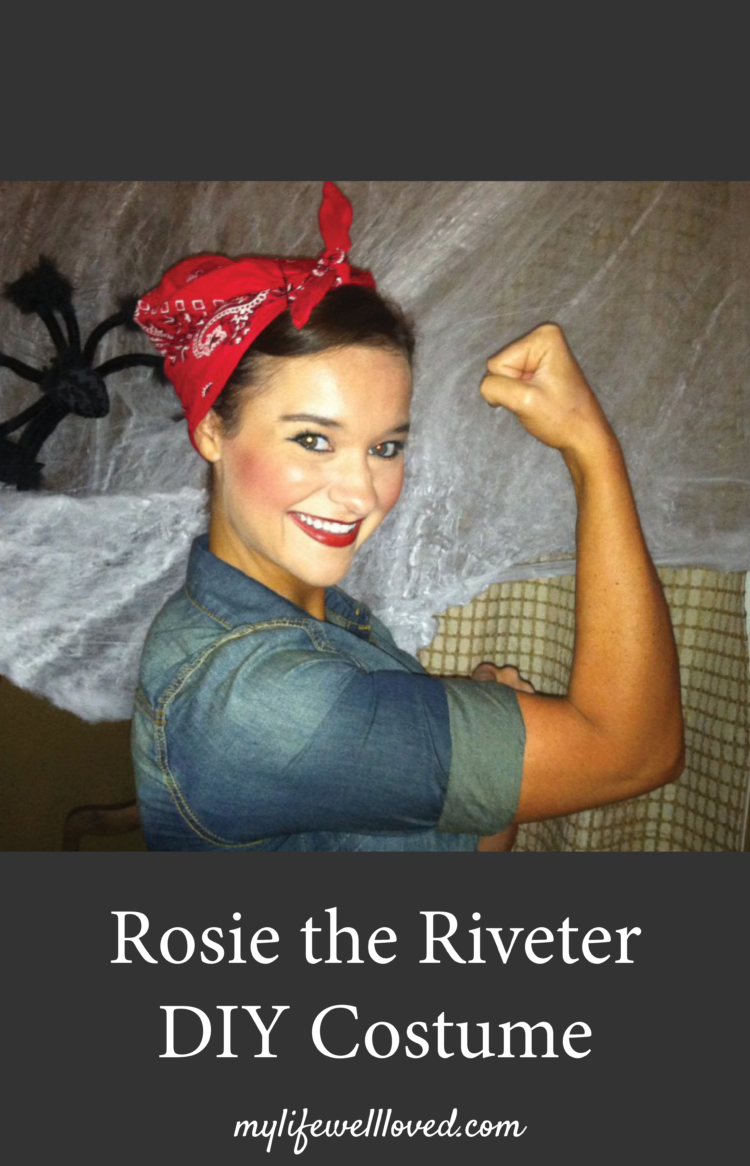 DIY Rosie the Riveter Halloween Costume Idea // Halloween Costume Ideas to make from items you already have at home from Alabama blogger Heather of MyLifeWellLoved.com