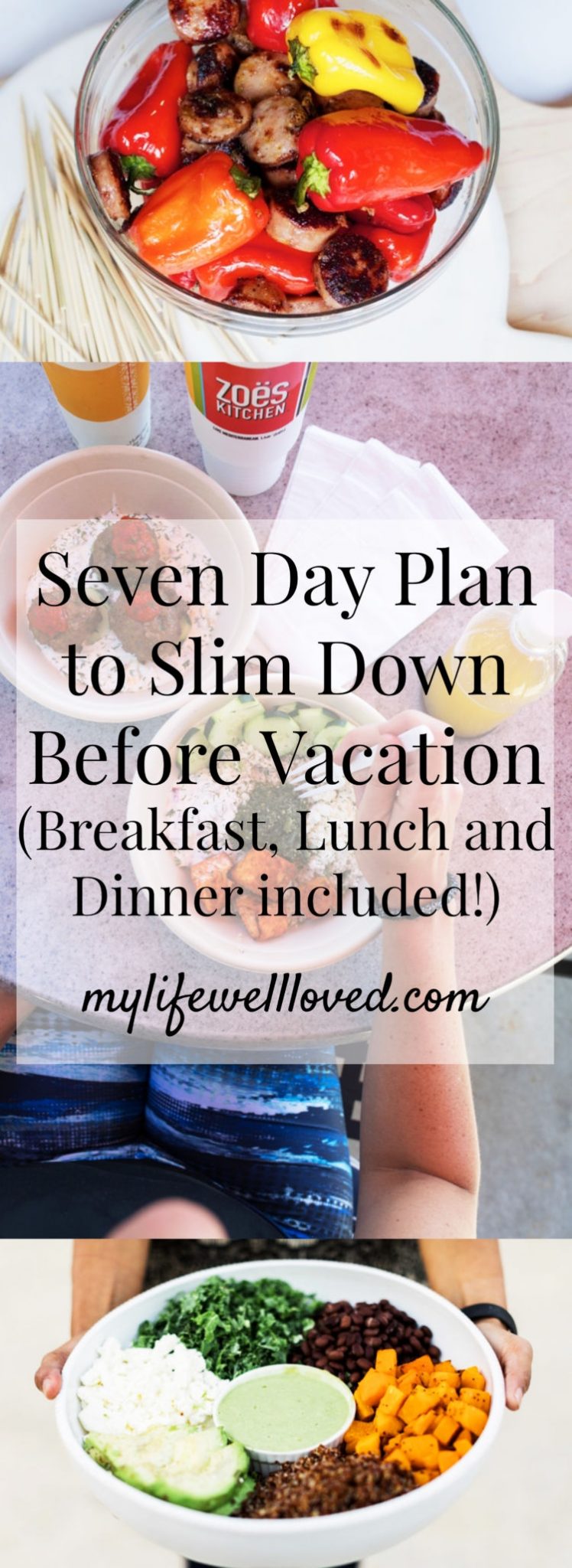 What to Eat Before Vacation Healthy Meal Plan from Heather Brown of MyLifeWellLoved.com // pinterest graphic