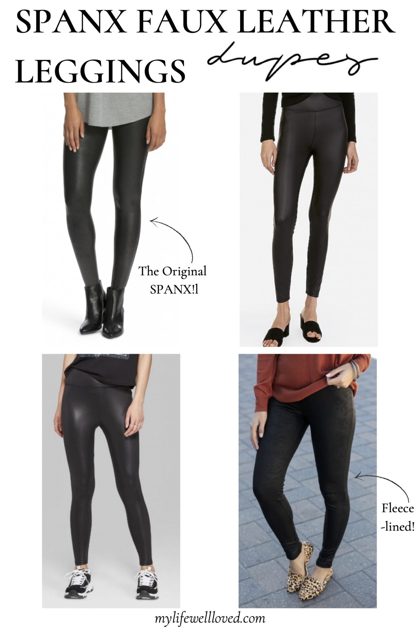 Spanx Faux Leather Leggings Dupes On Amazon - Healthy By Heather Brown