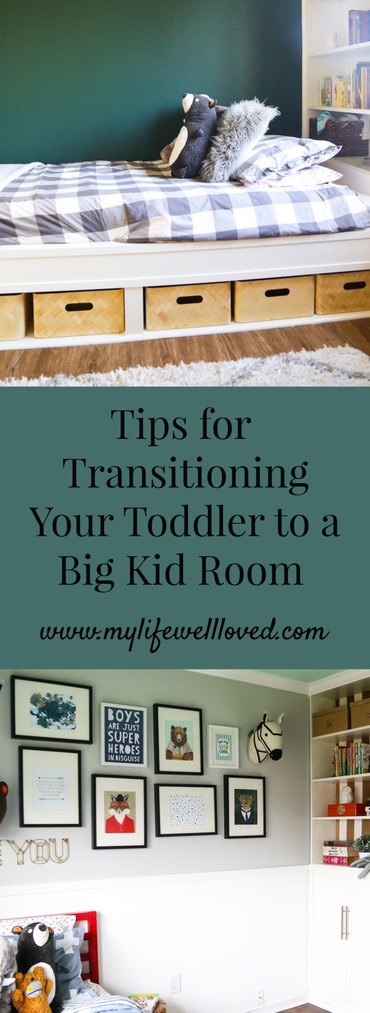 5 Essential Tips for Transitioning Your Toddler to a Big Boy Room by AL Life + Style Blogger, Heather, at MyLifeWellLoved.com // #bigkidroom #toddlerbed #homedecor